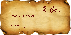 Rövid Csaba névjegykártya