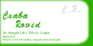 csaba rovid business card